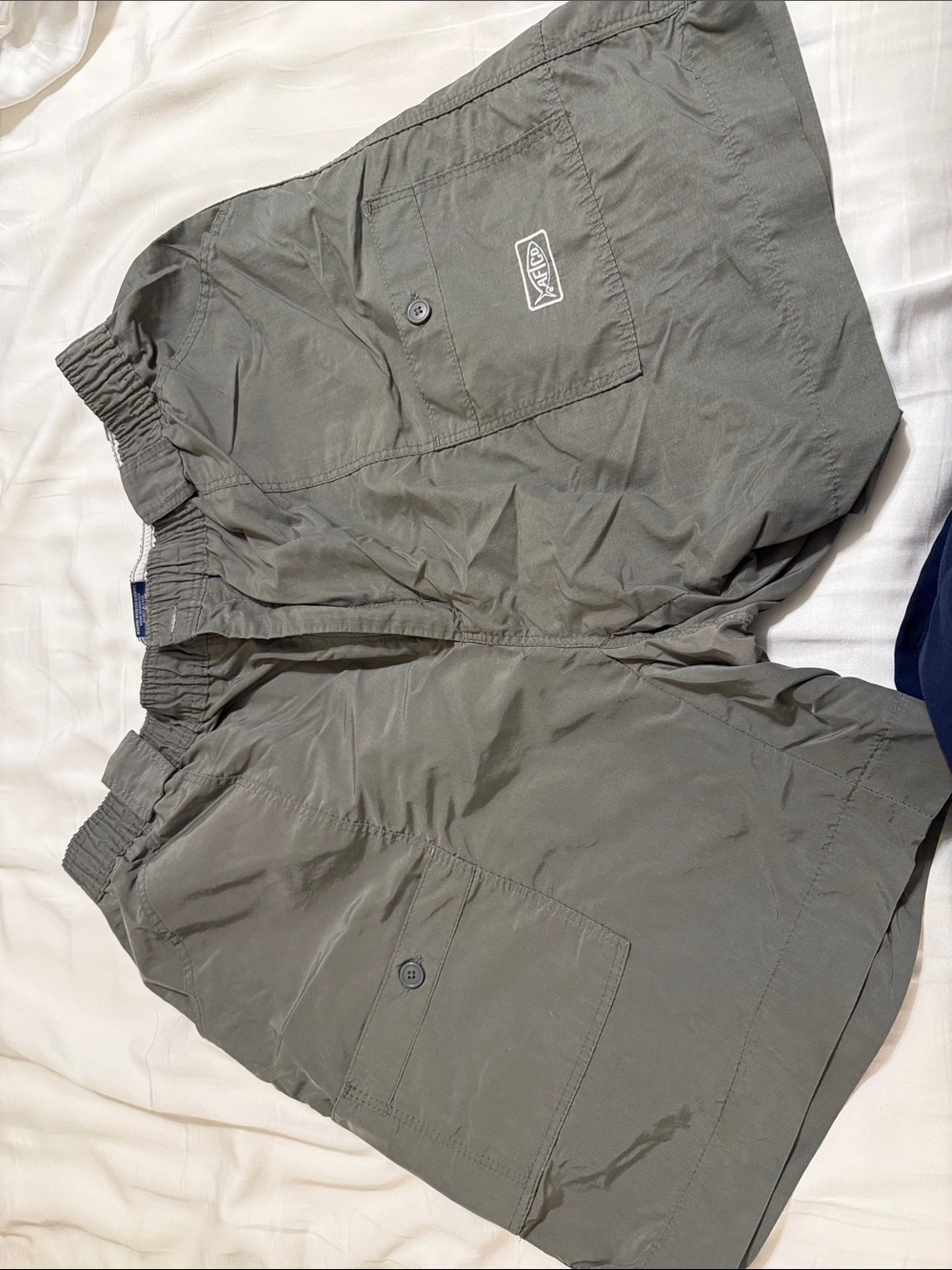AFTCO Grey Cargo Shorts with Pocket Logo